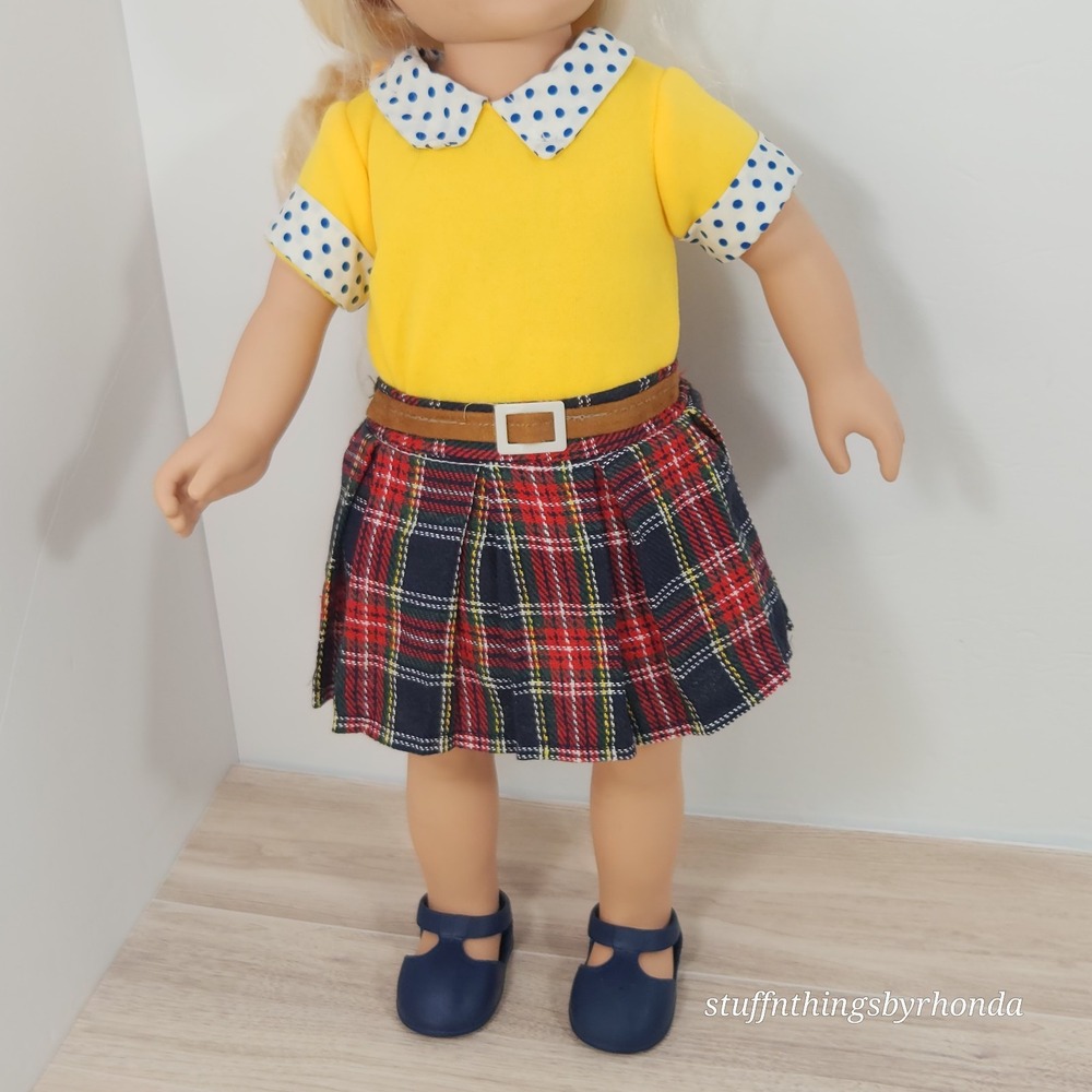18" Doll My Life As Foreign Language Tutor OUTFIT ~ top, skirt and shoes only ~